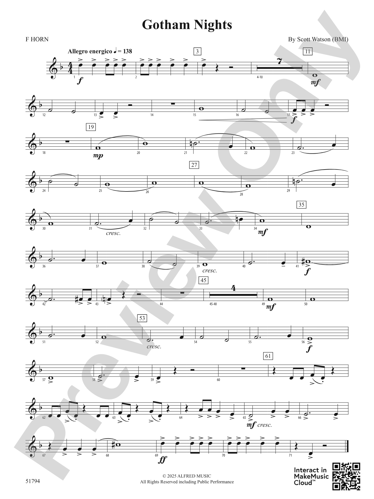 Gotham Nights: 1st F Horn