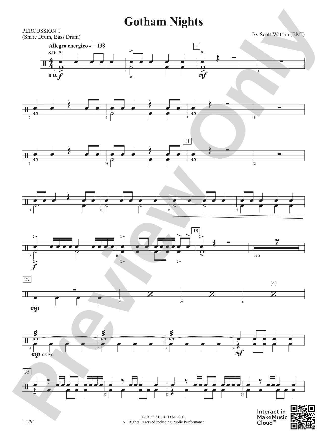 Gotham Nights: 1st Percussion