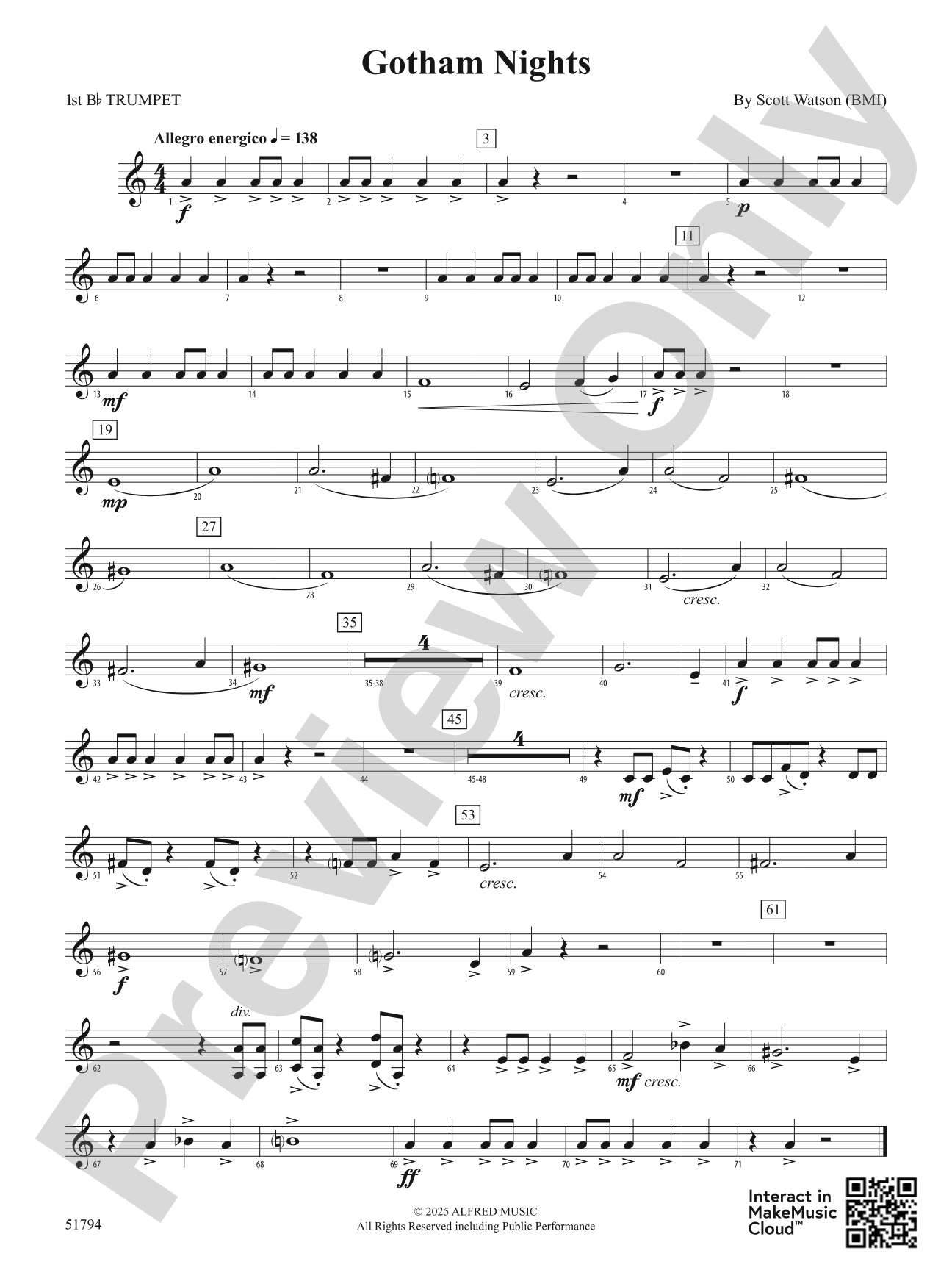 Gotham Nights: 1st B-flat Trumpet
