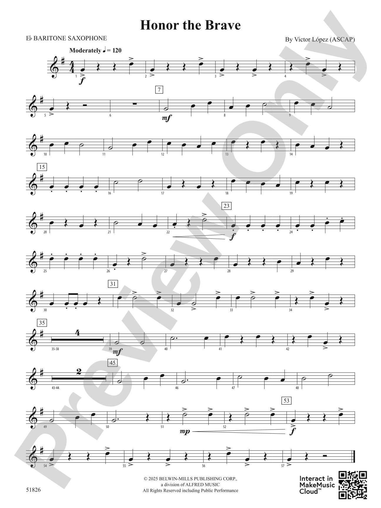 Honor the Brave: E-flat Baritone Saxophone