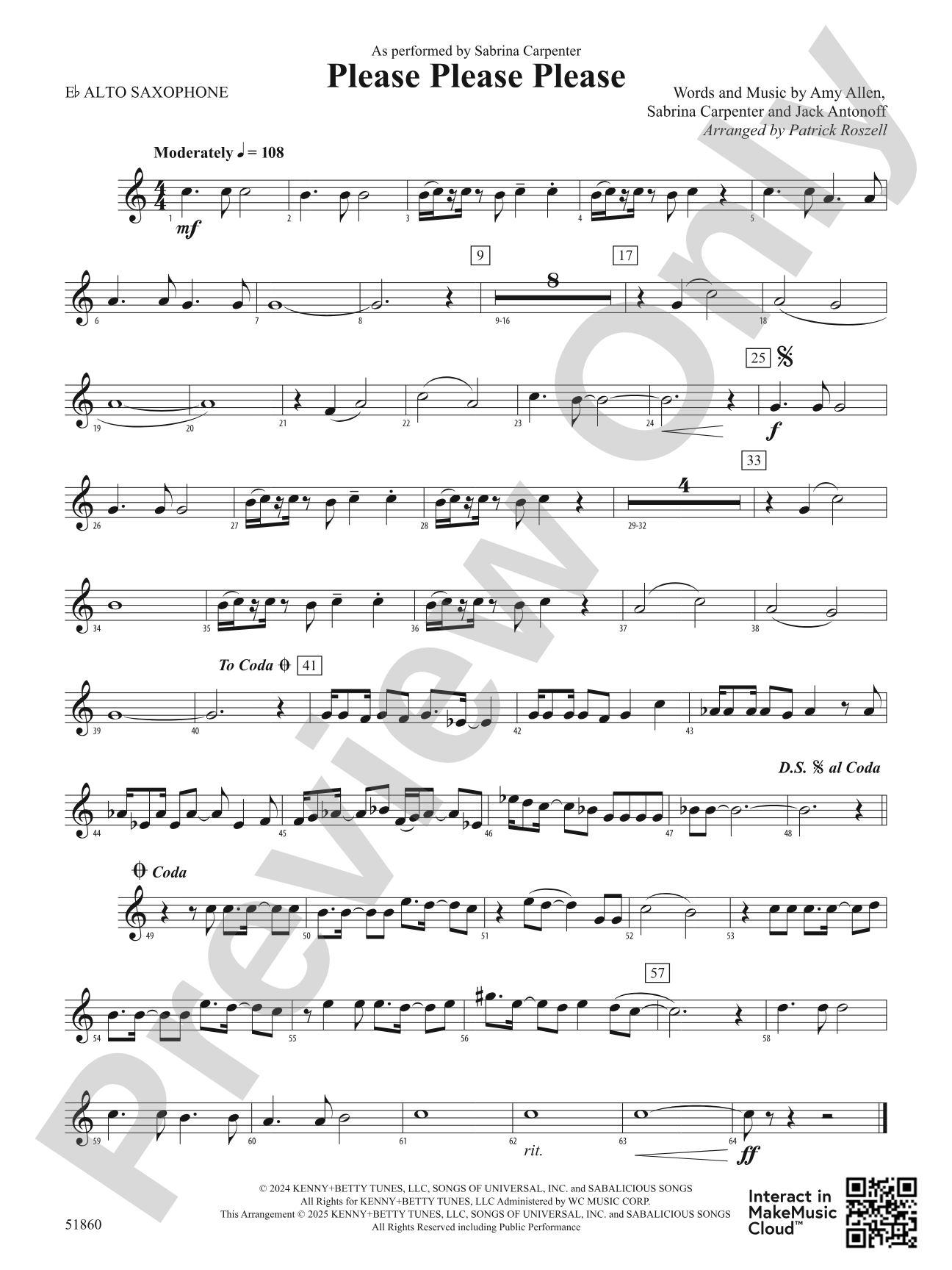 Please Please Please: E-flat Alto Saxophone