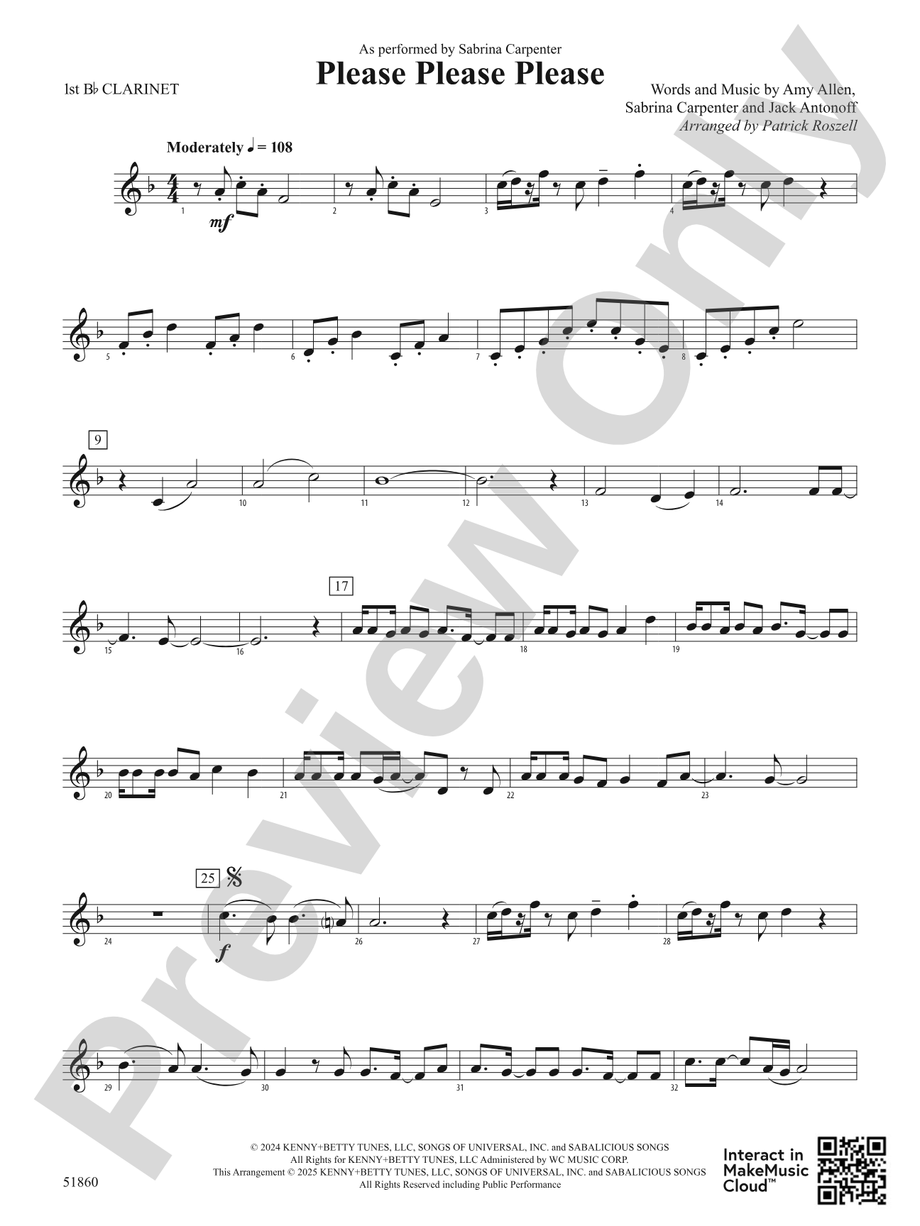 Please Please Please: 1st B-flat Clarinet