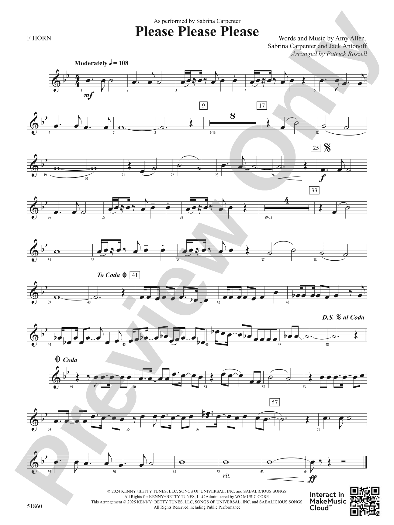 Please Please Please: 1st F Horn