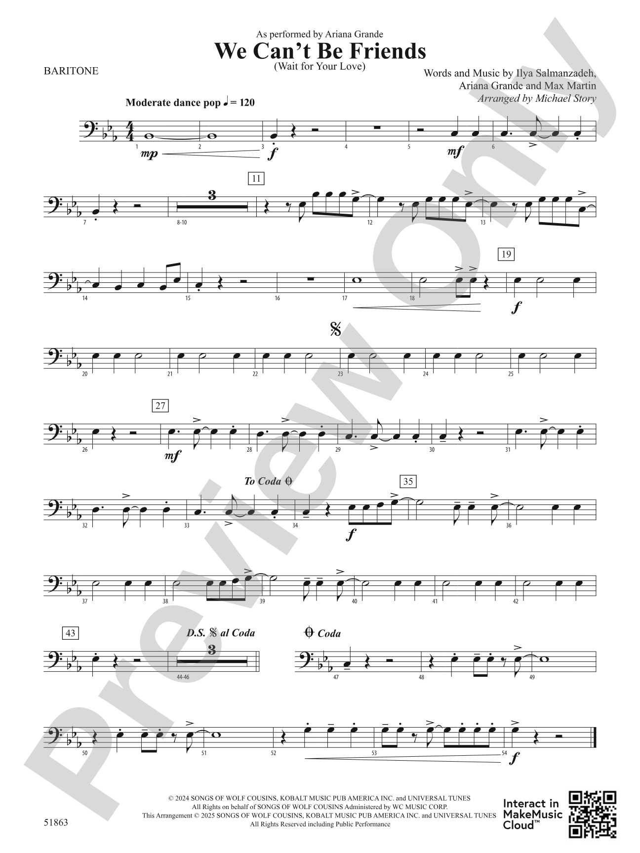 We Can't Be Friends: Baritone B.C.