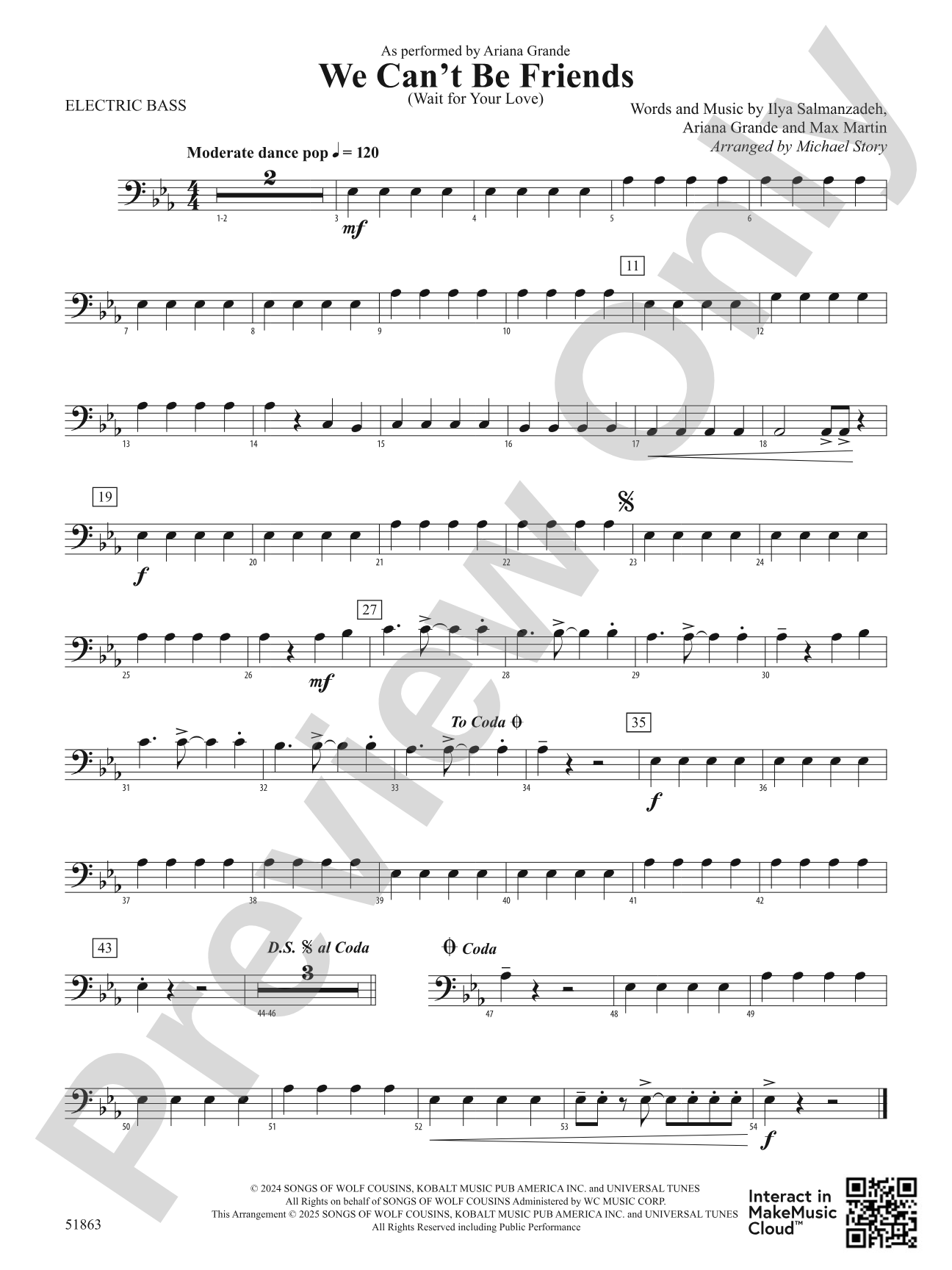 We Can't Be Friends: Electric Bass