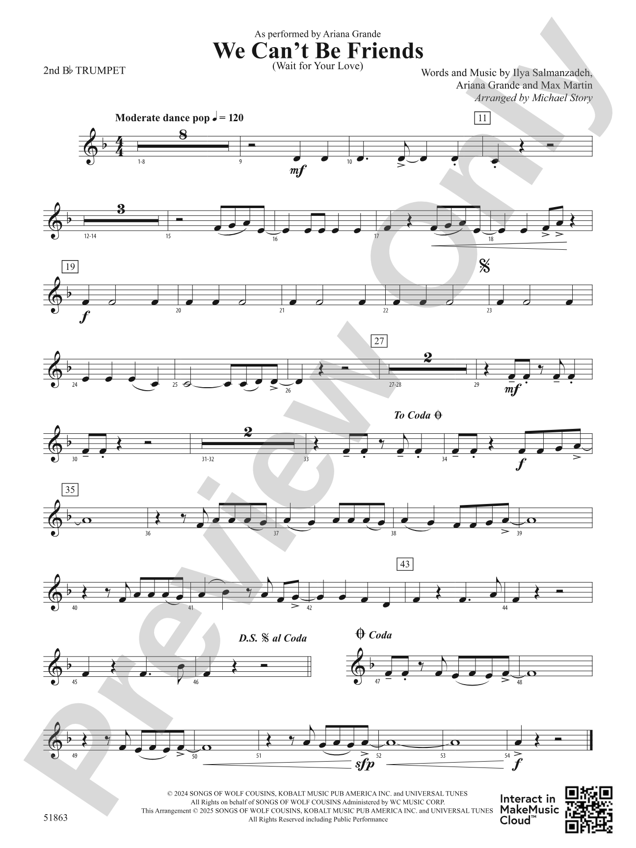 We Can't Be Friends: 2nd B-flat Trumpet