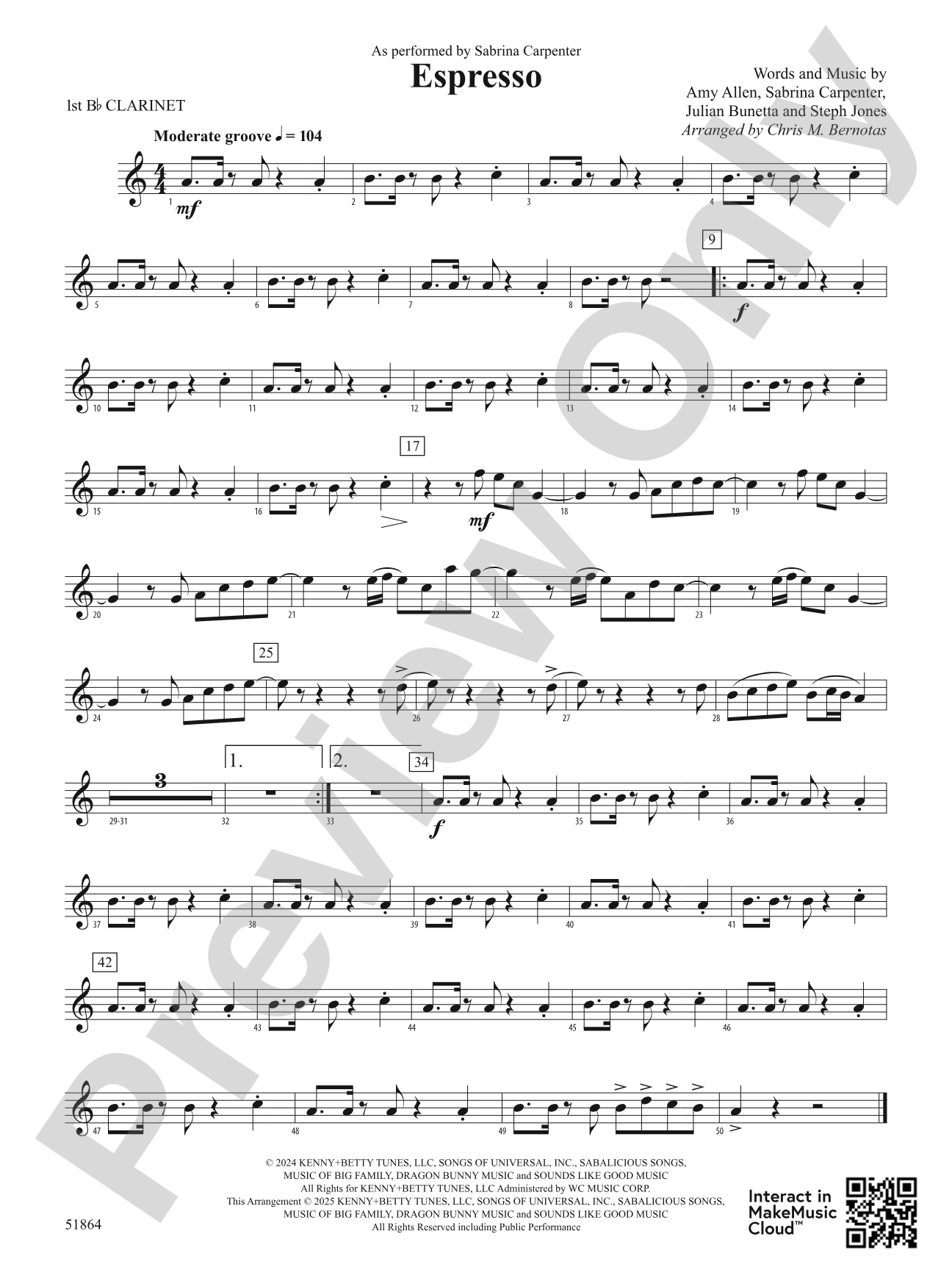 Espresso: 1st B-flat Clarinet