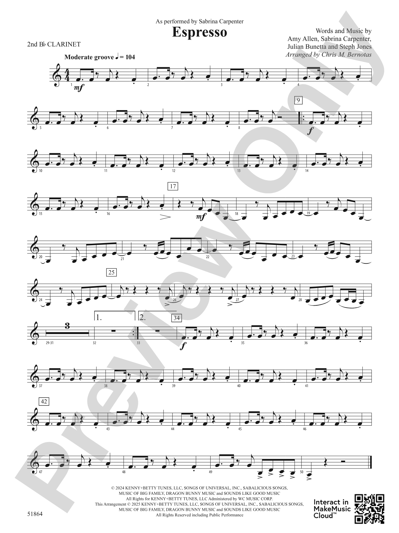 Espresso: 2nd B-flat Clarinet