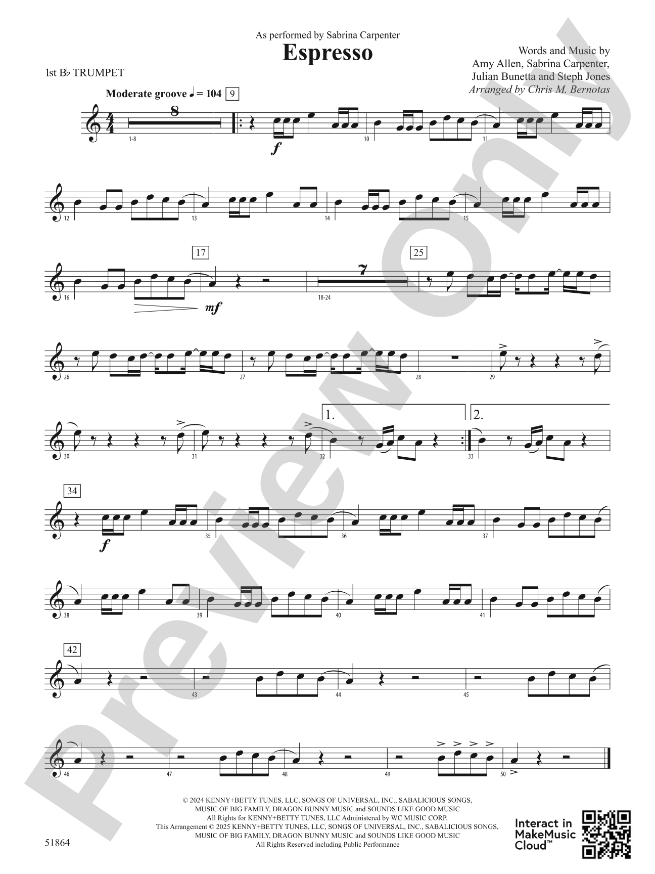 Espresso: 1st B-flat Trumpet