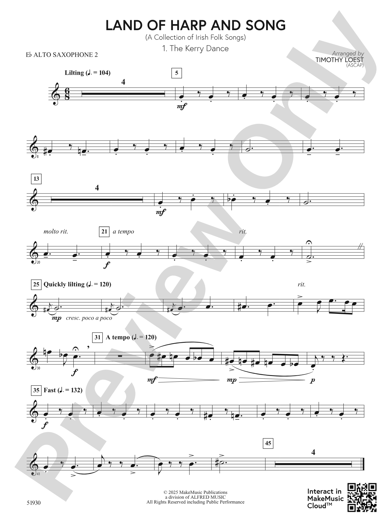 Land of Harp and Song: 2nd E-flat Alto Saxophone