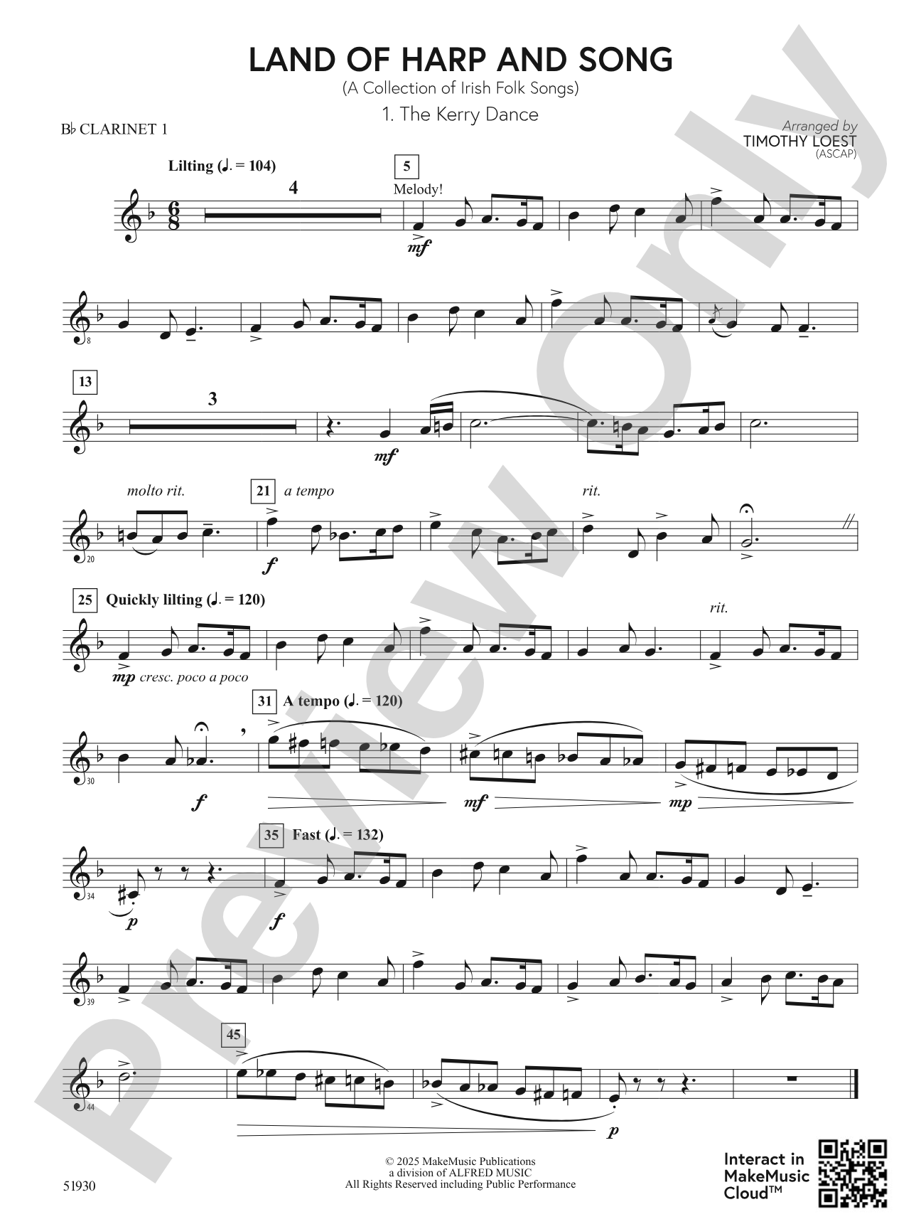 Land of Harp and Song: 1st B-flat Clarinet