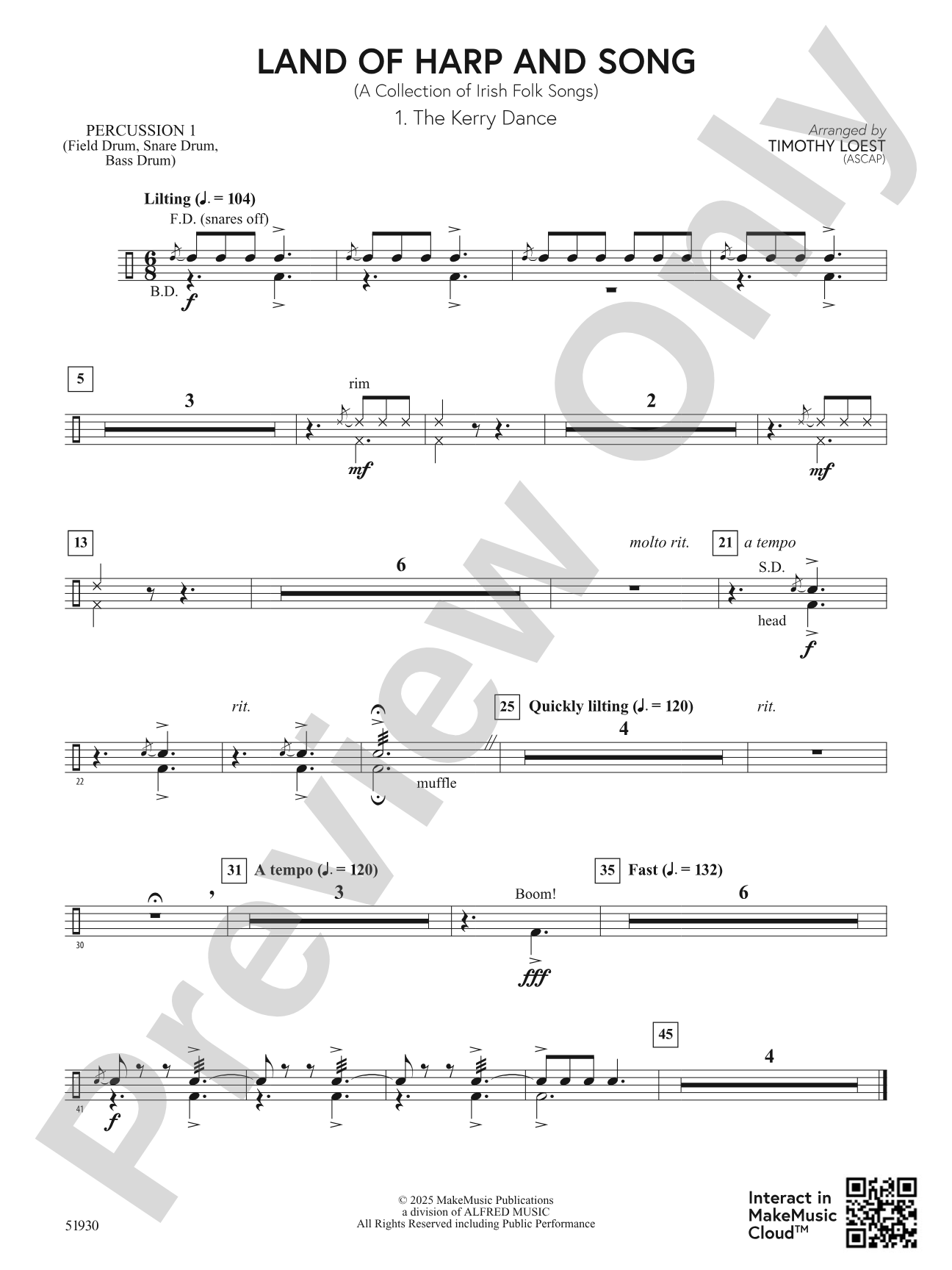 Land of Harp and Song: 1st Percussion