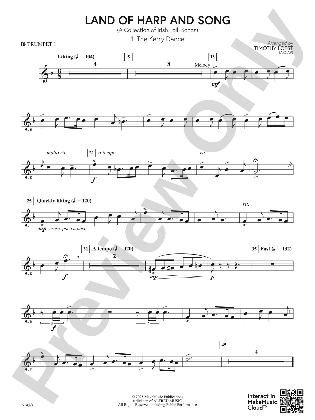 Land of Harp and Song: 1st B-flat Trumpet