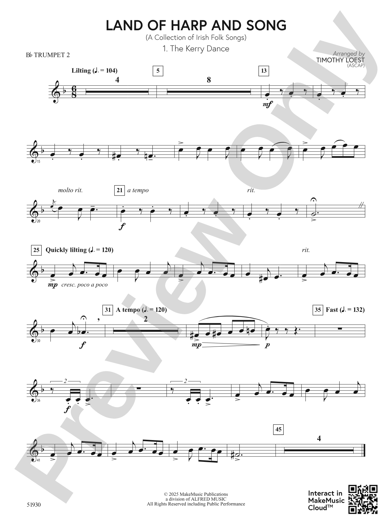 Land of Harp and Song: 2nd B-flat Trumpet