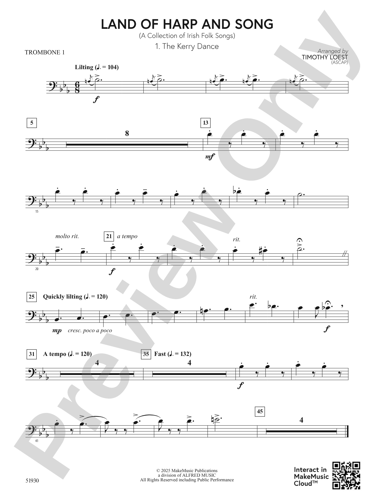 Land of Harp and Song: 1st Trombone