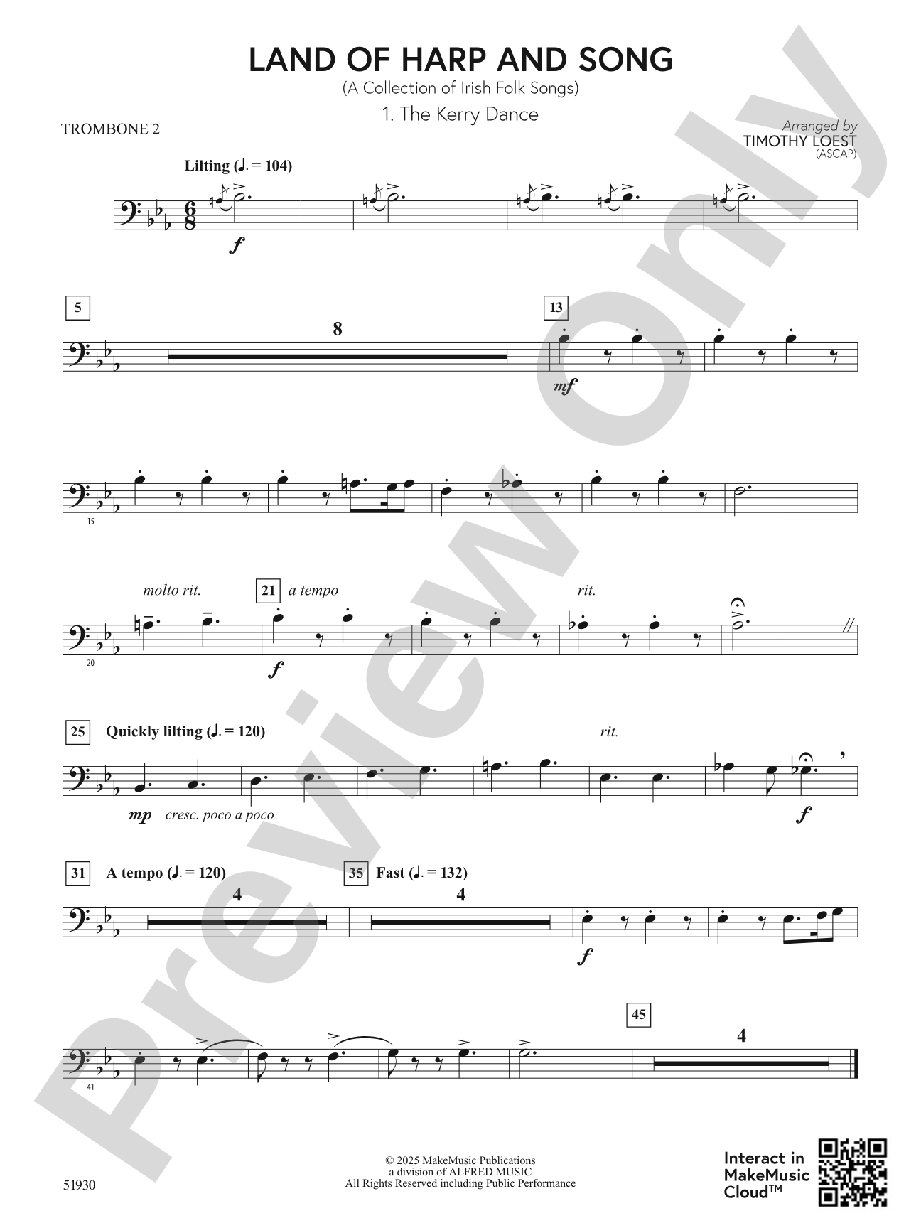Land of Harp and Song: 2nd Trombone