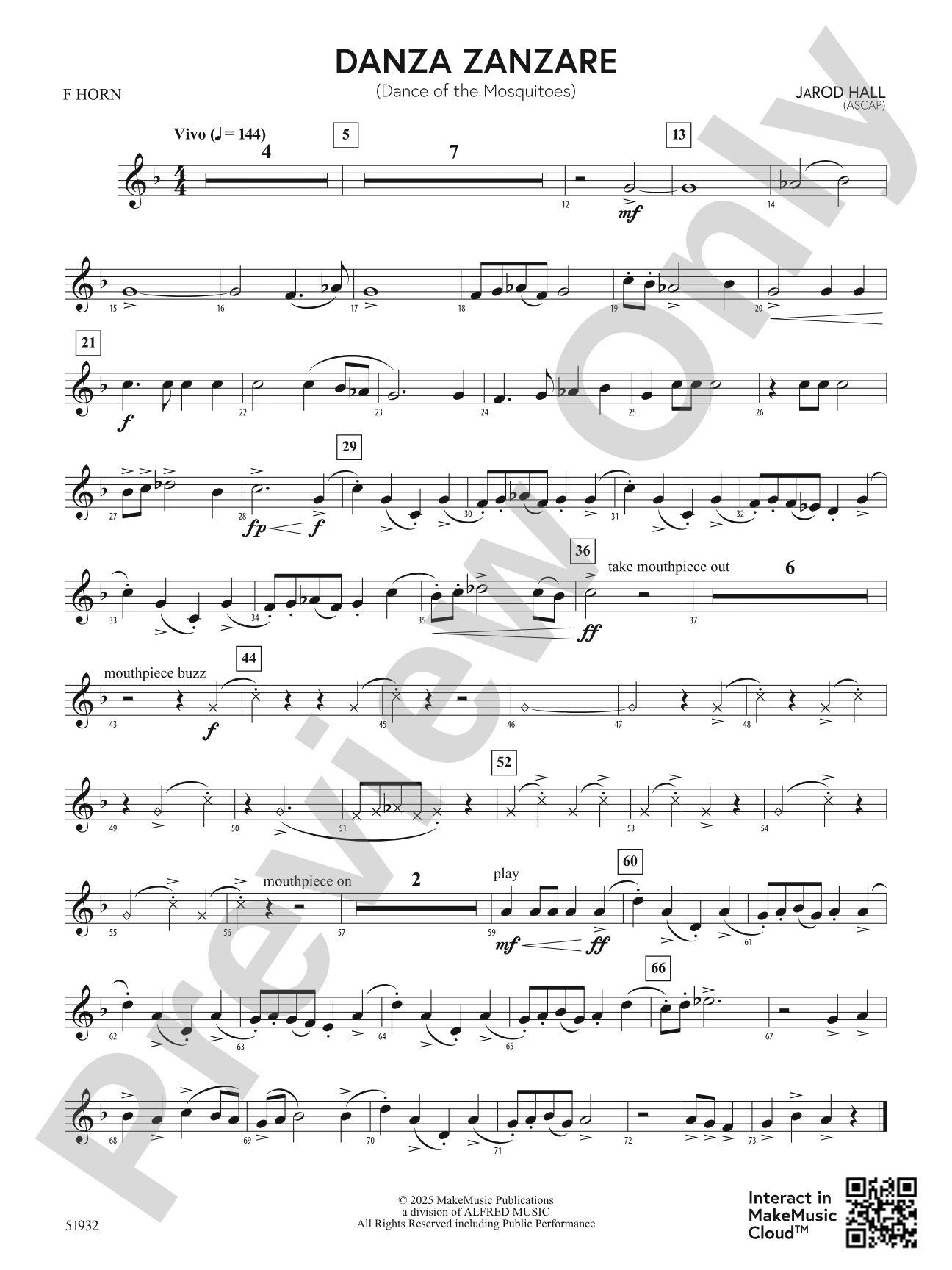 Danza Zanzare: 1st F Horn