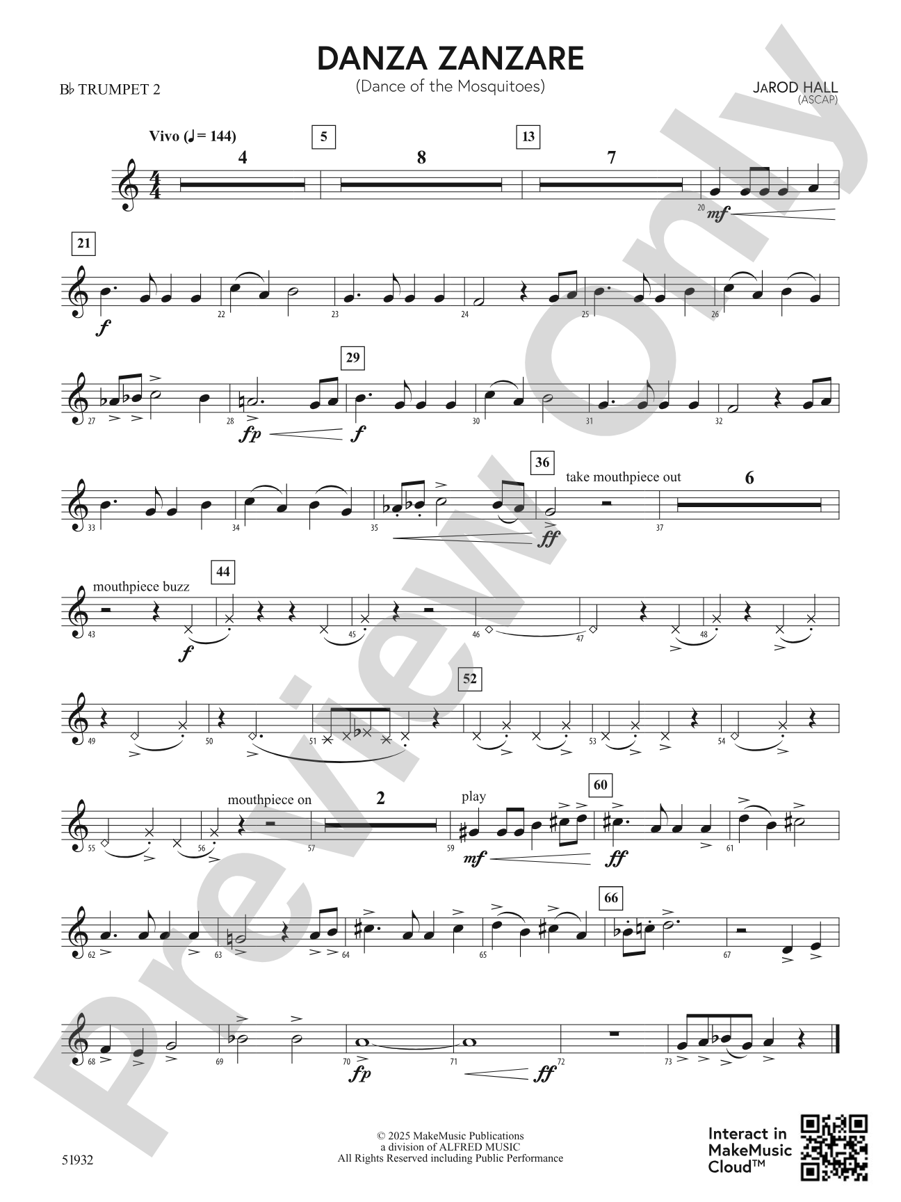 Danza Zanzare: 2nd B-flat Trumpet