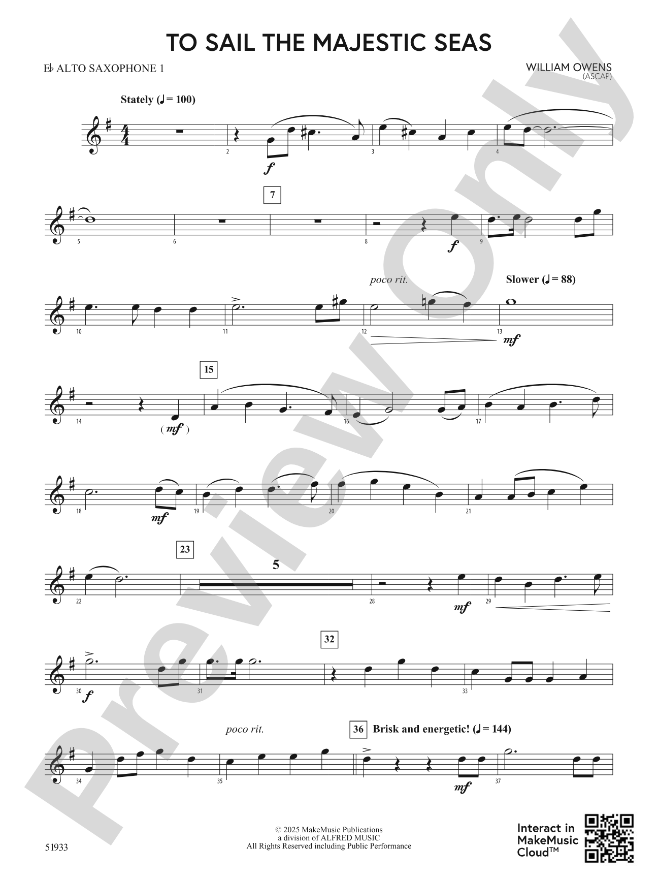 To Sail the Majestic Seas: E-flat Alto Saxophone