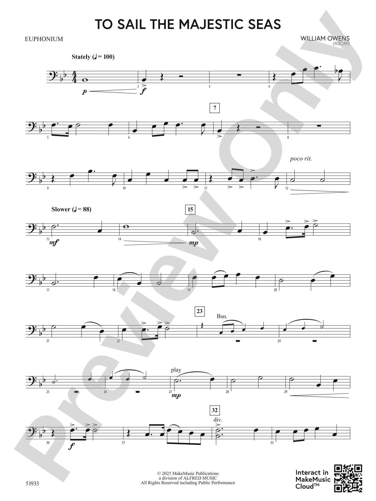 To Sail the Majestic Seas: Baritone B.C.