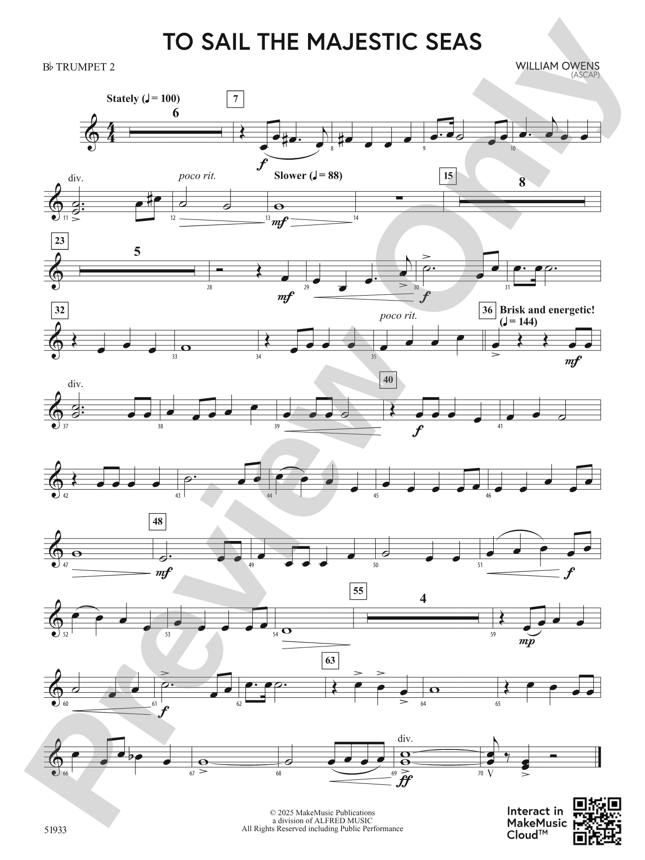 To Sail the Majestic Seas: 2nd B-flat Trumpet