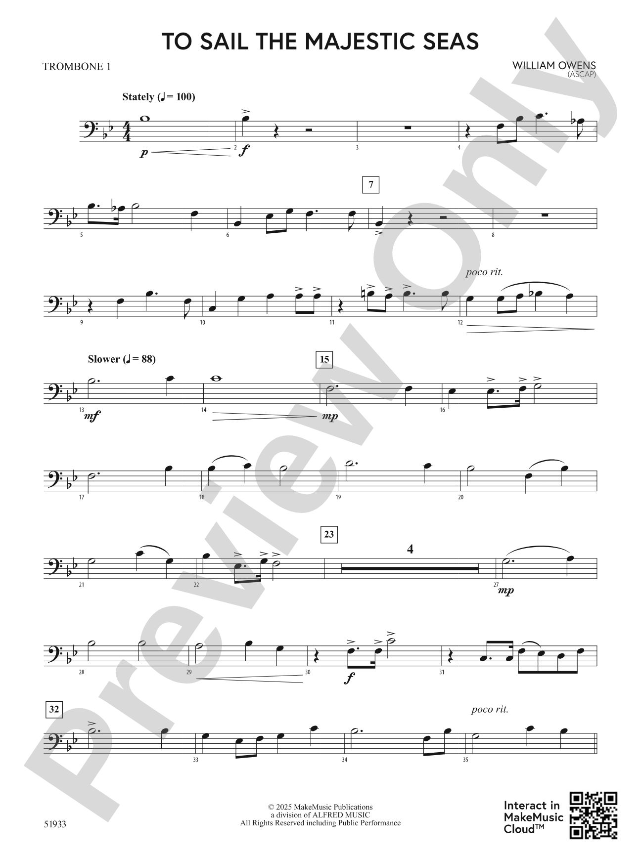 To Sail the Majestic Seas: 1st Trombone