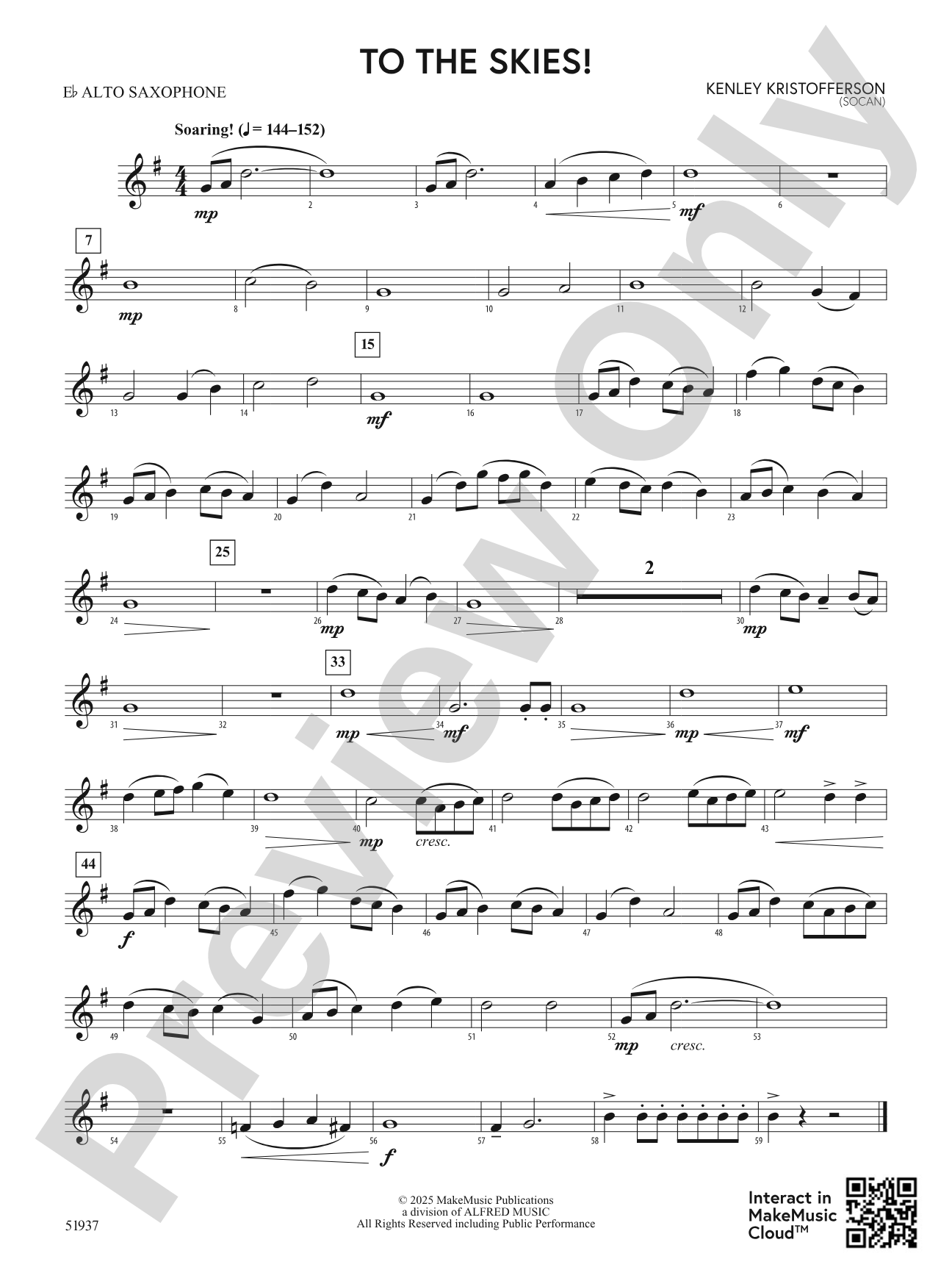 To the Skies!: E-flat Alto Saxophone
