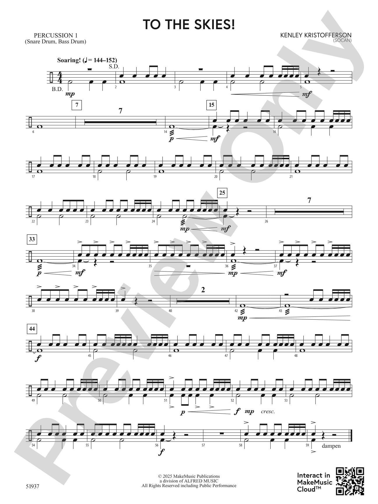 To the Skies!: 1st Percussion
