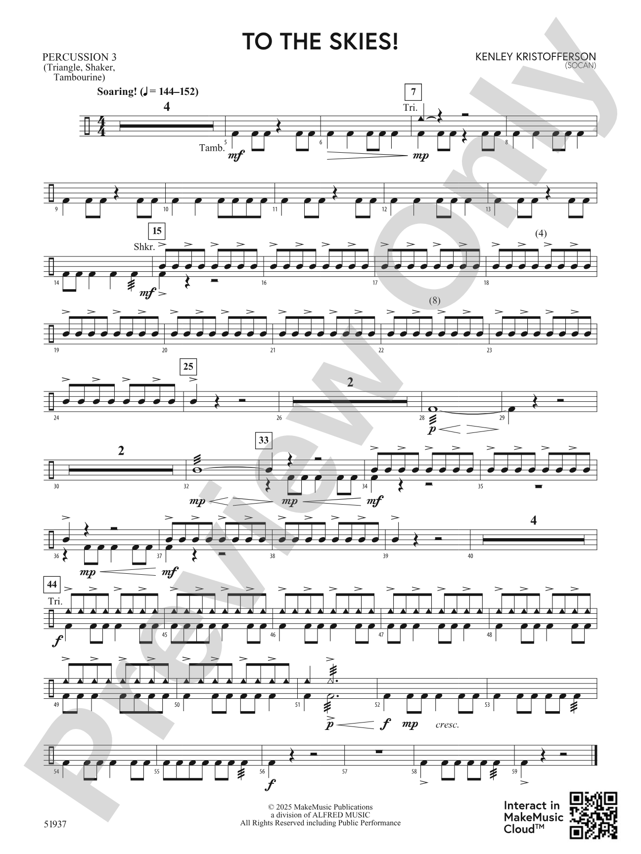 To the Skies!: 3rd Percussion