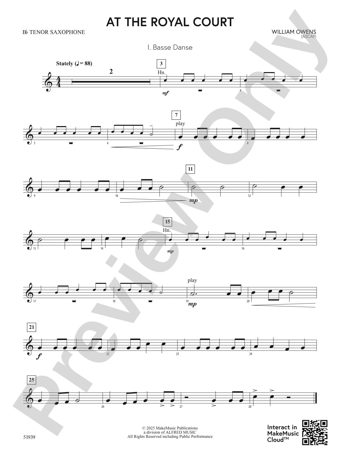 At the Royal Court: B-flat Tenor Saxophone