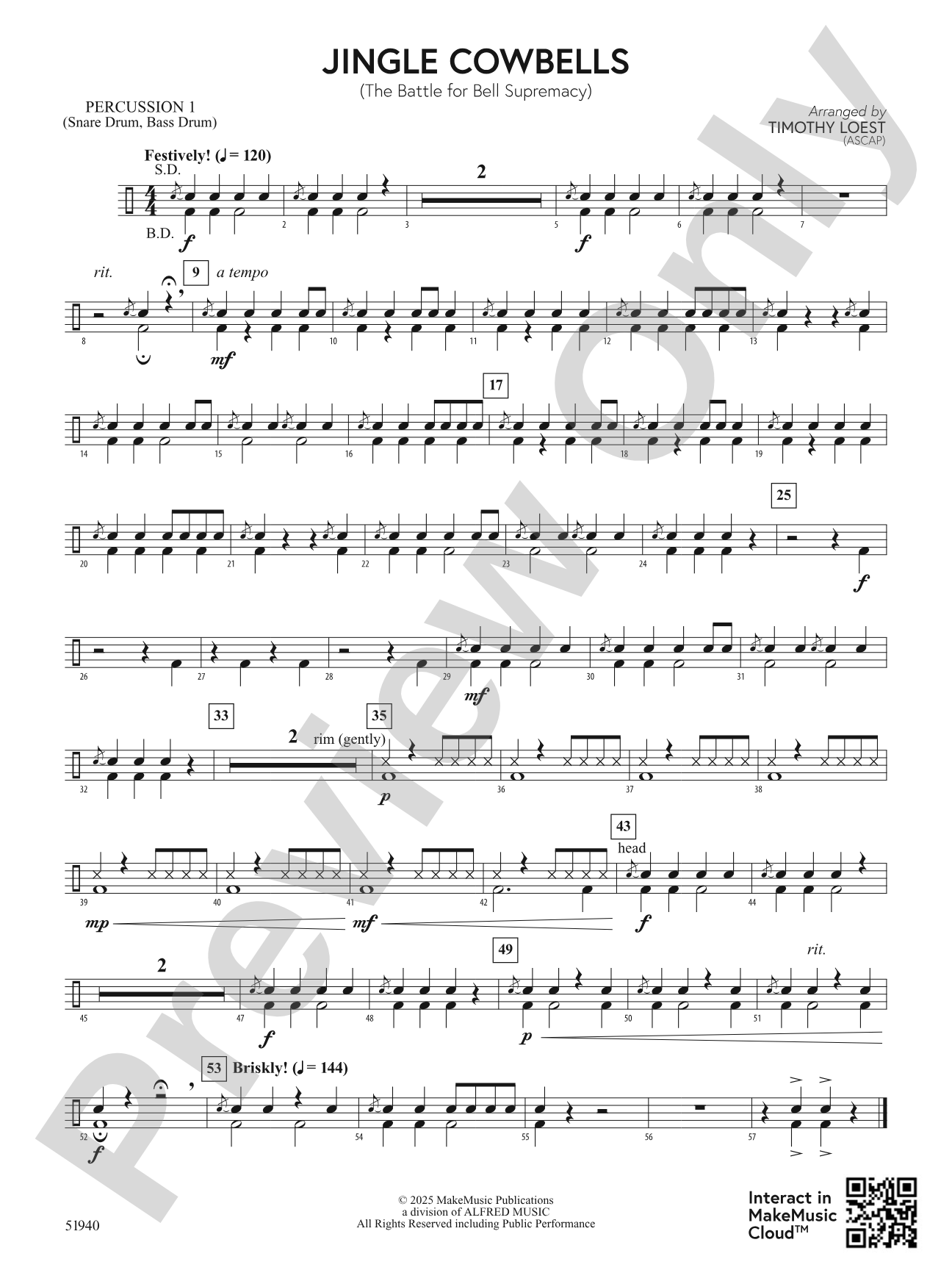 Jingle Cowbells: 1st Percussion