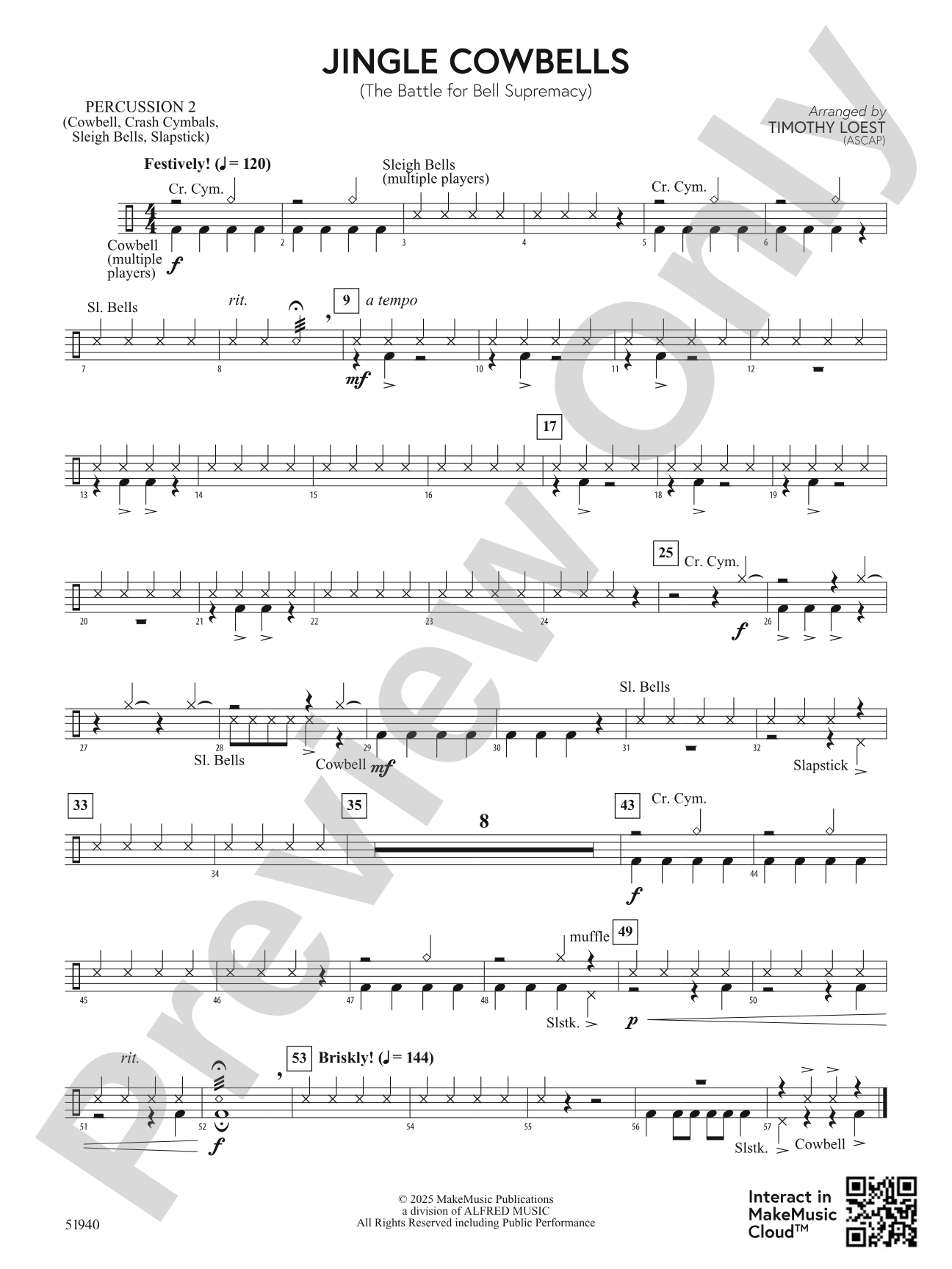 Jingle Cowbells: 2nd Percussion