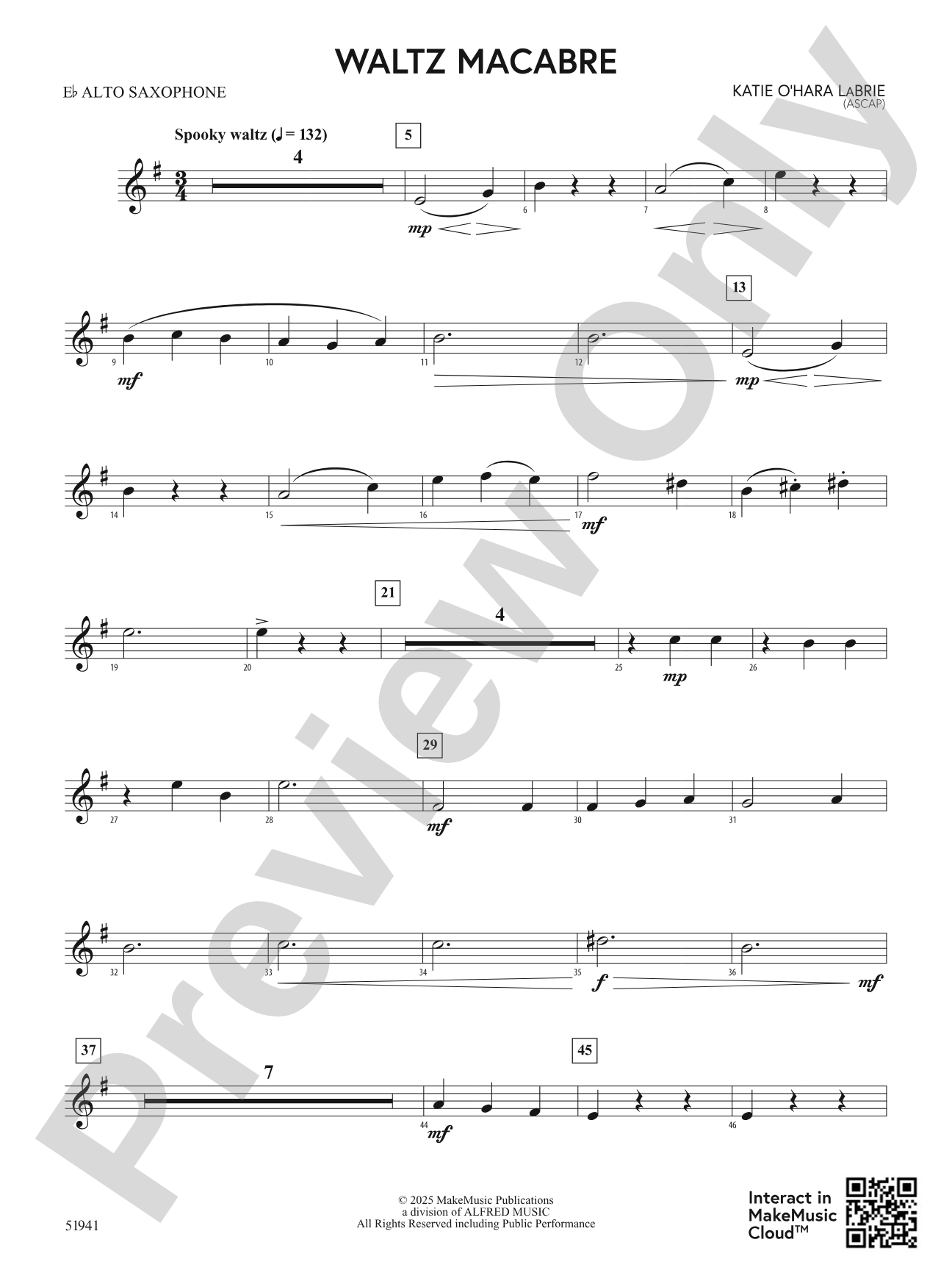 Waltz Macabre: E-flat Alto Saxophone