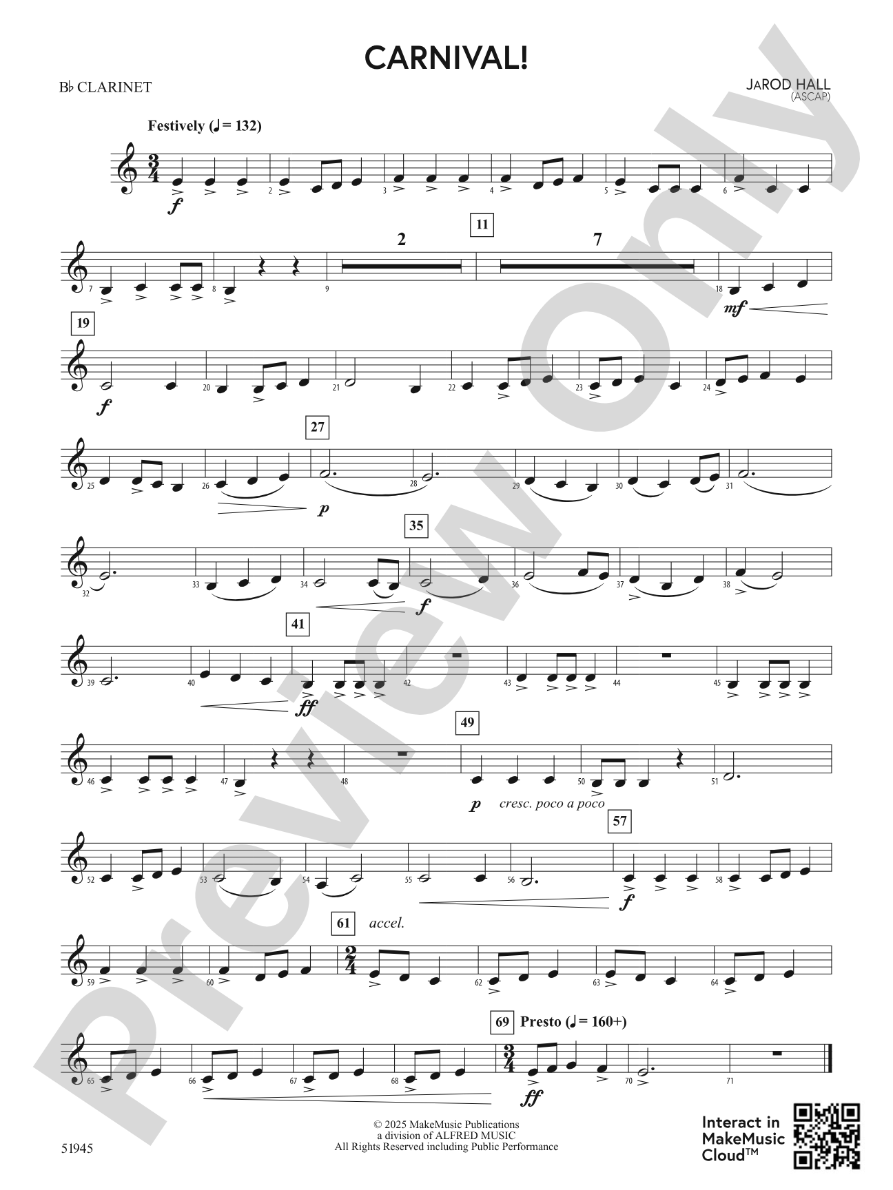 Carnival!: 1st B-flat Clarinet