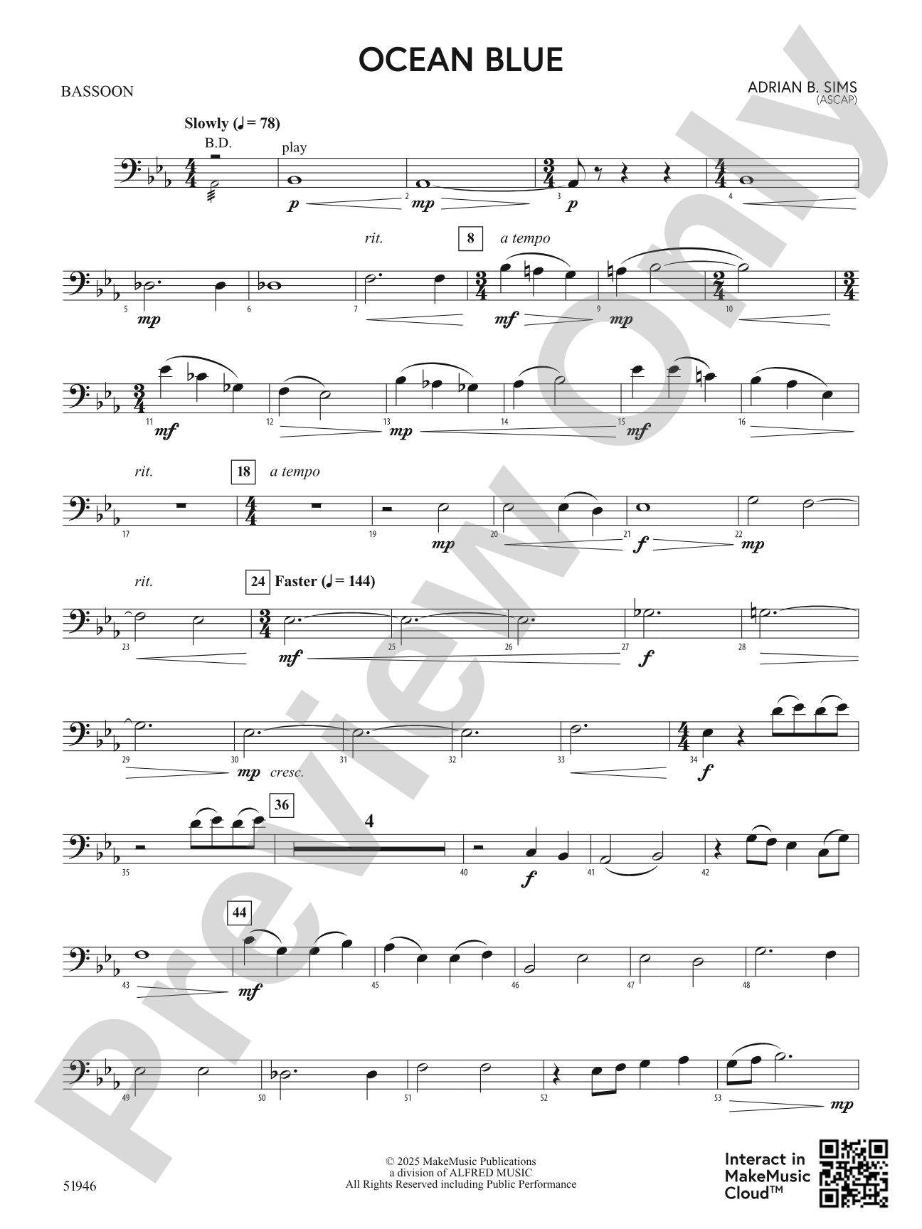 Ocean Blue: Bassoon