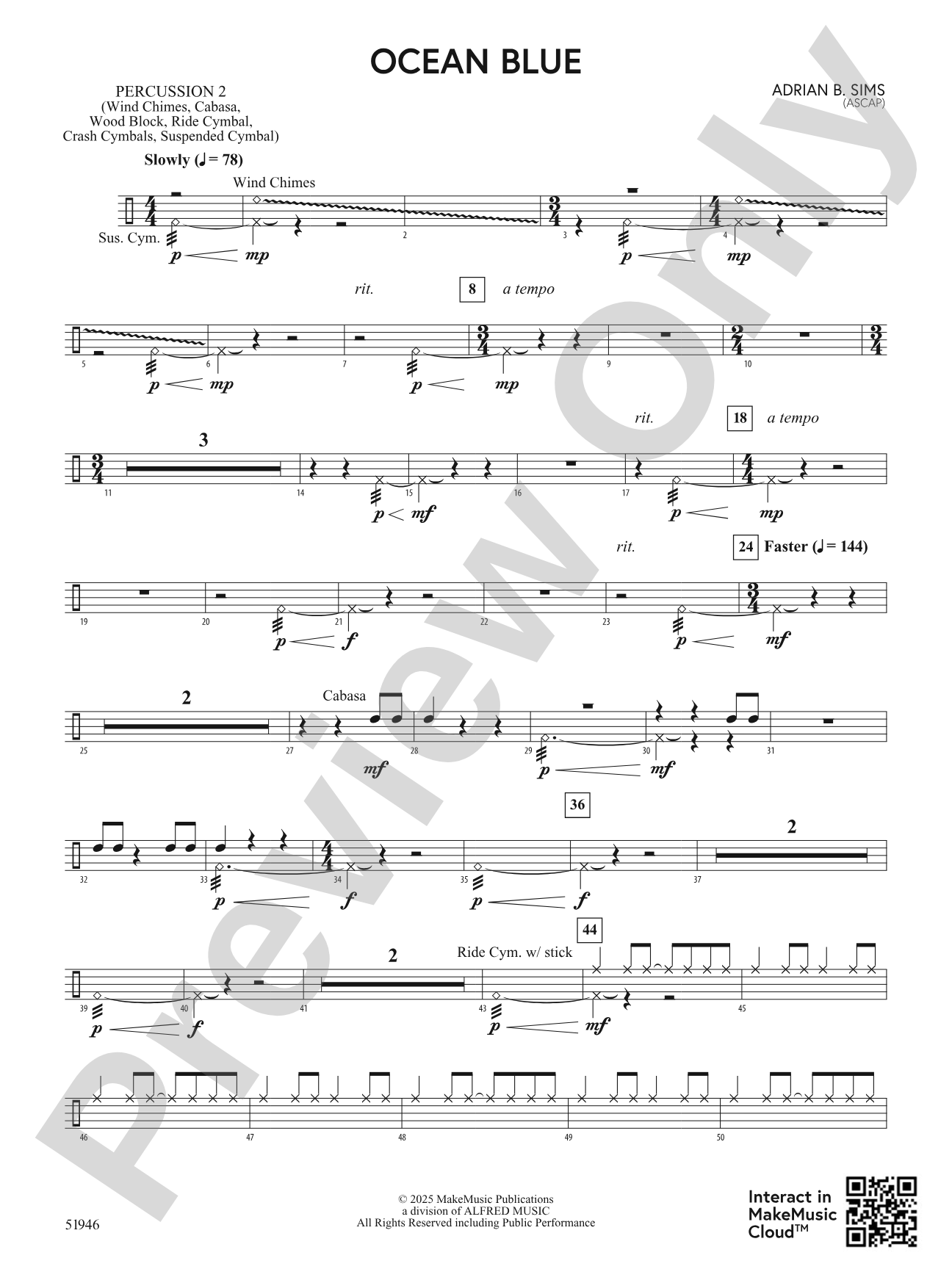 Ocean Blue: 2nd Percussion