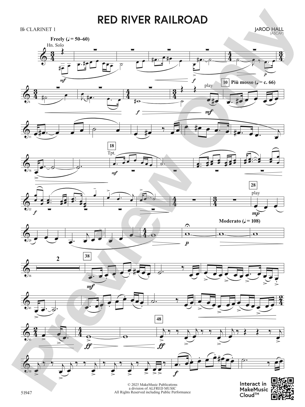 Red River Railroad: 1st B-flat Clarinet