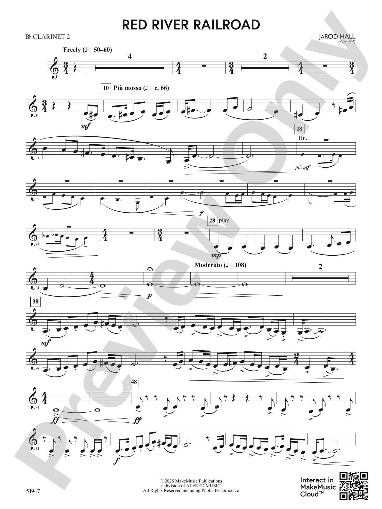 Red River Railroad: 2nd B-flat Clarinet