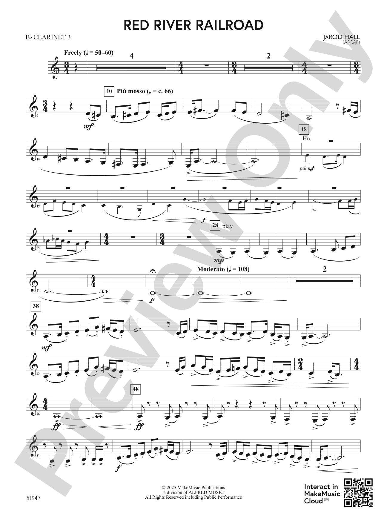 Red River Railroad: 3rd B-flat Clarinet
