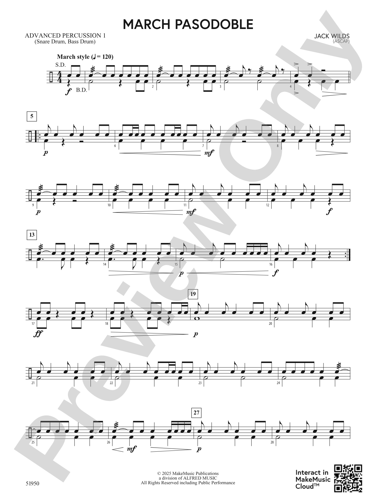 March Pasodoble: Advanced Percussion 1