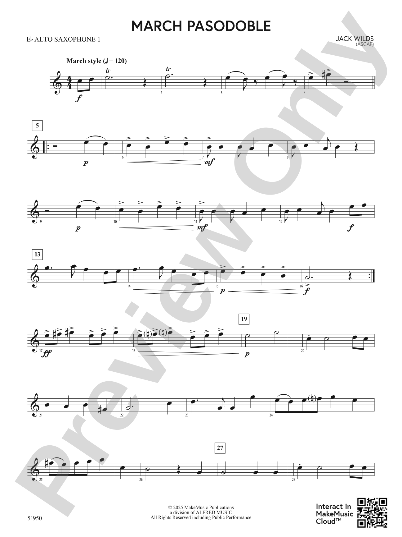 March Pasodoble: E-flat Alto Saxophone