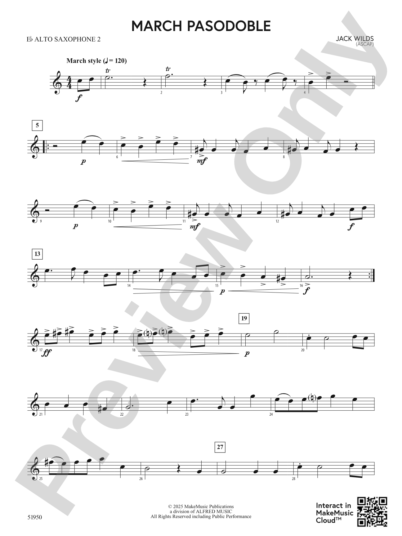 March Pasodoble: 2nd E-flat Alto Saxophone