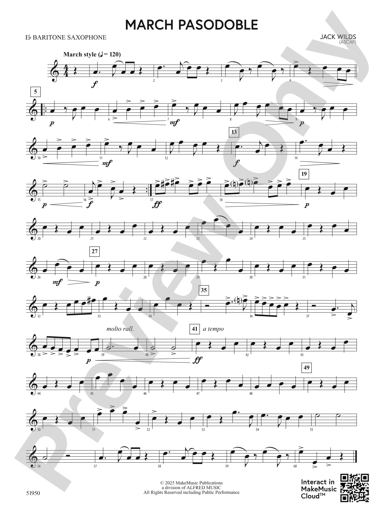 March Pasodoble: E-flat Baritone Saxophone