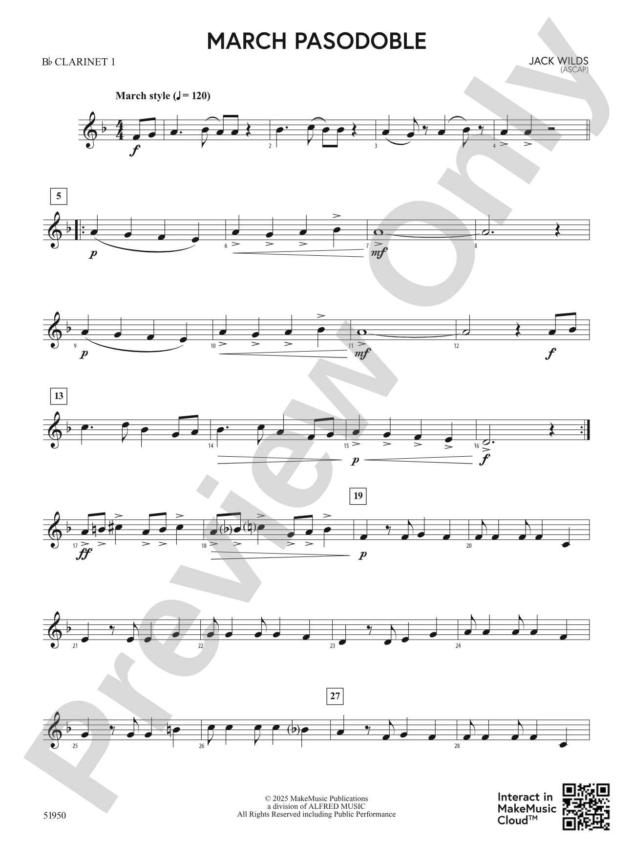 March Pasodoble: 1st B-flat Clarinet