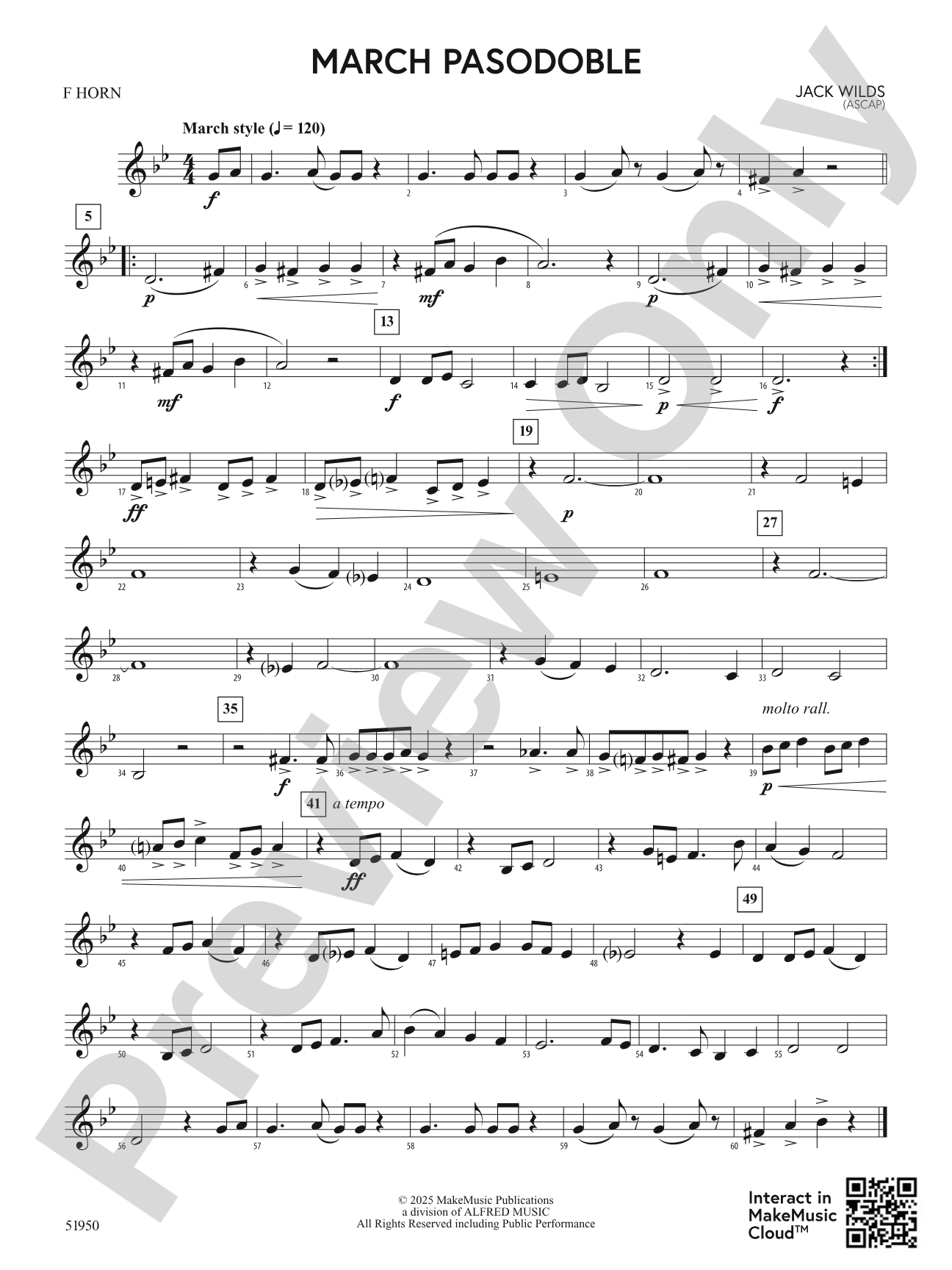 March Pasodoble: 1st F Horn