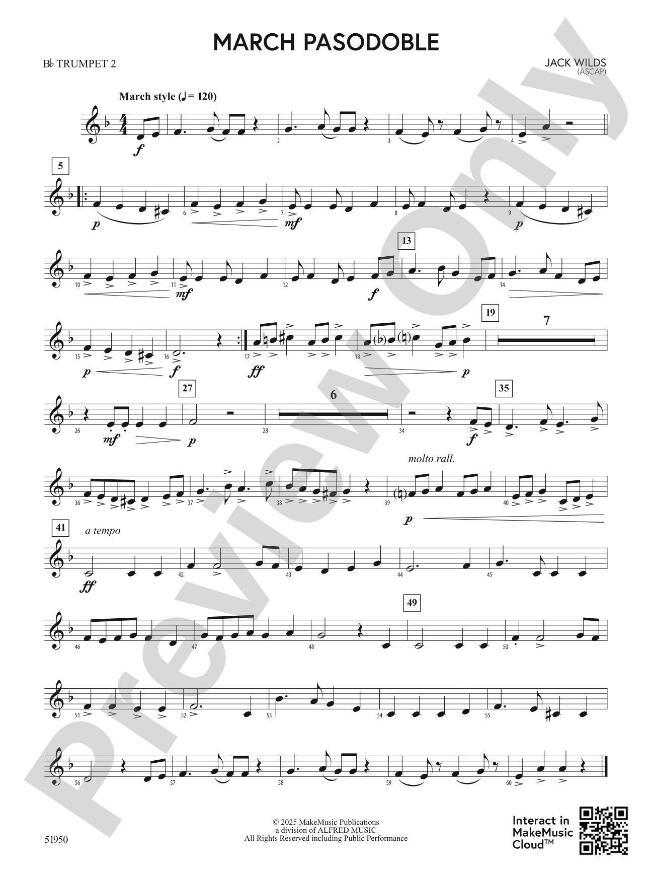 March Pasodoble: 2nd B-flat Trumpet