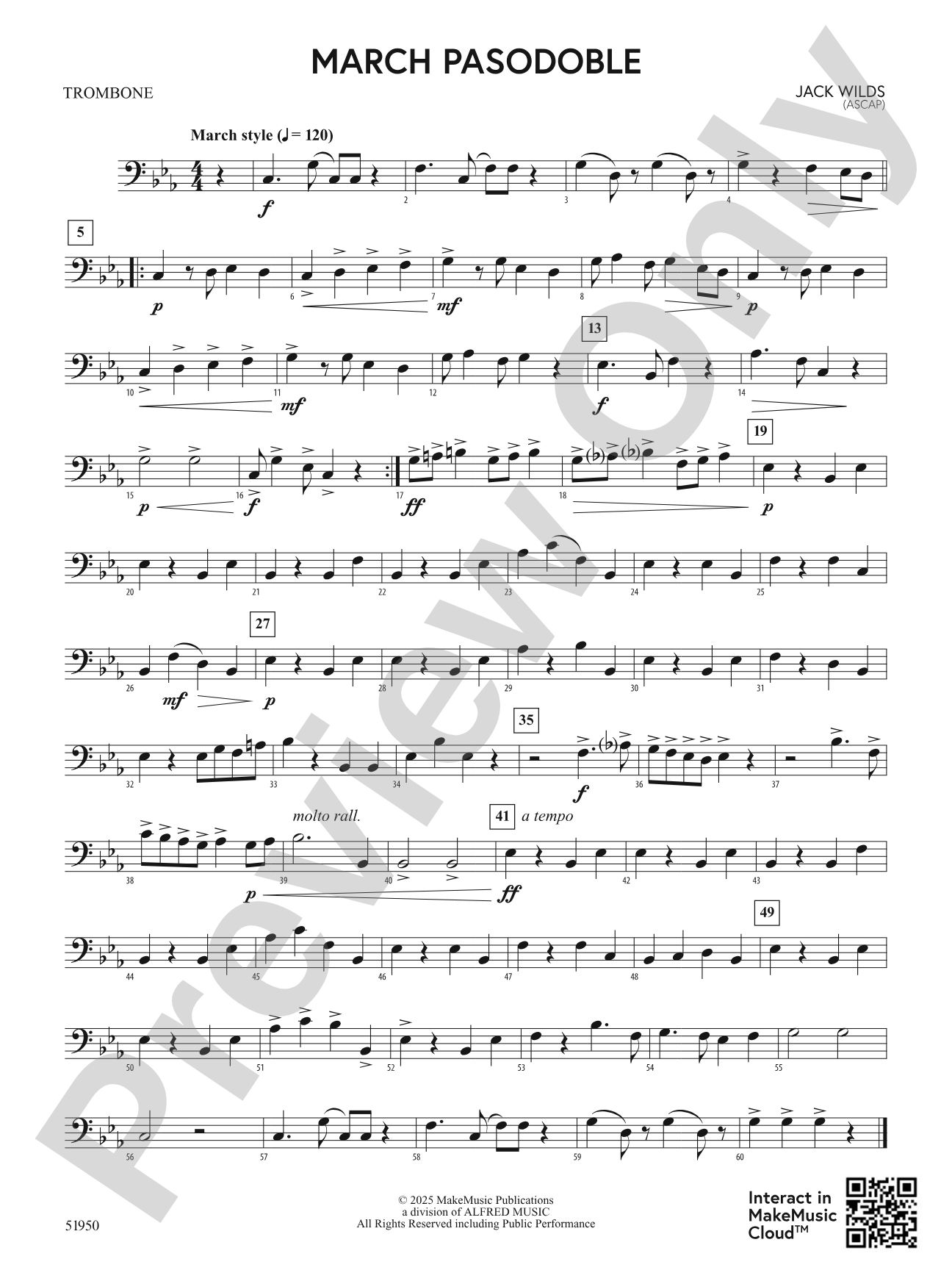 March Pasodoble: 1st Trombone