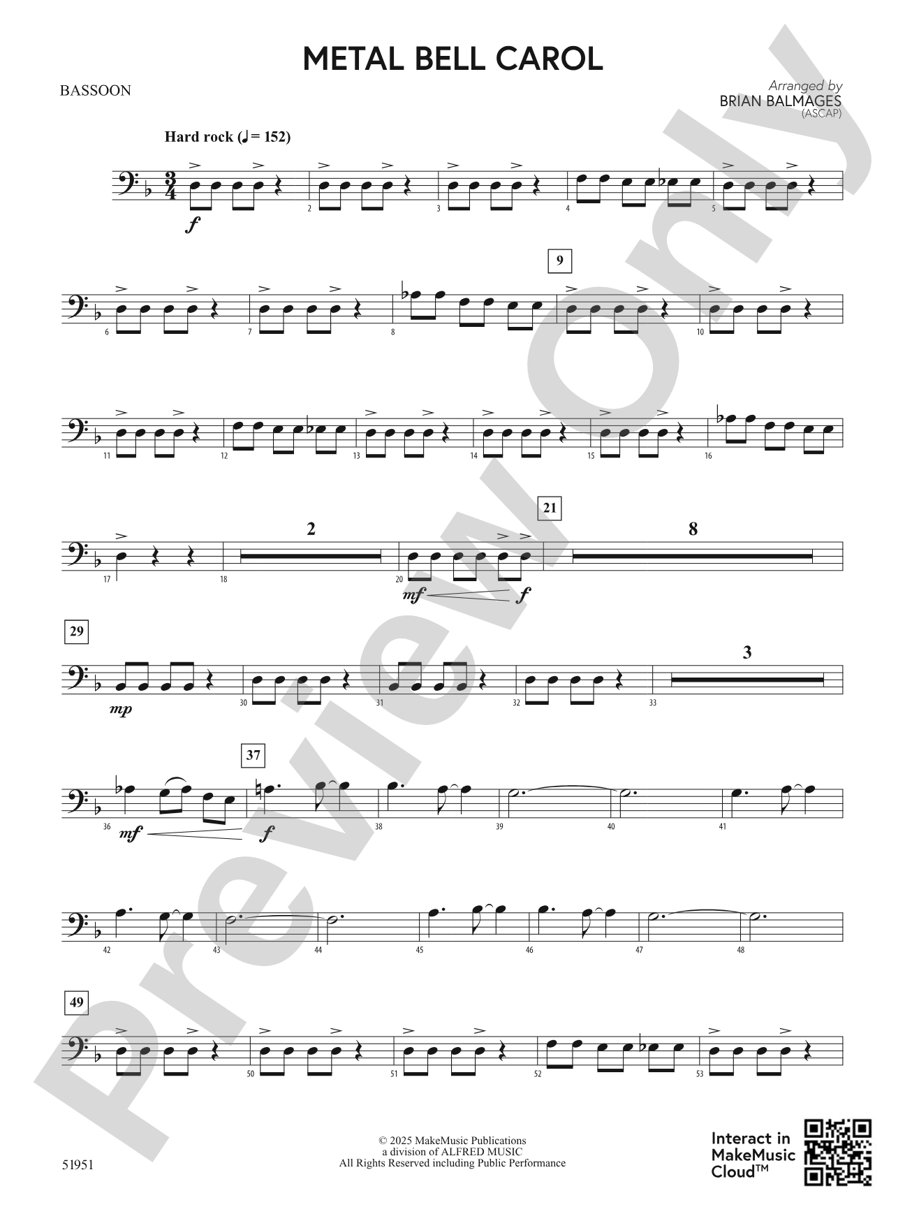 Metal Bell Carol: Bassoon
