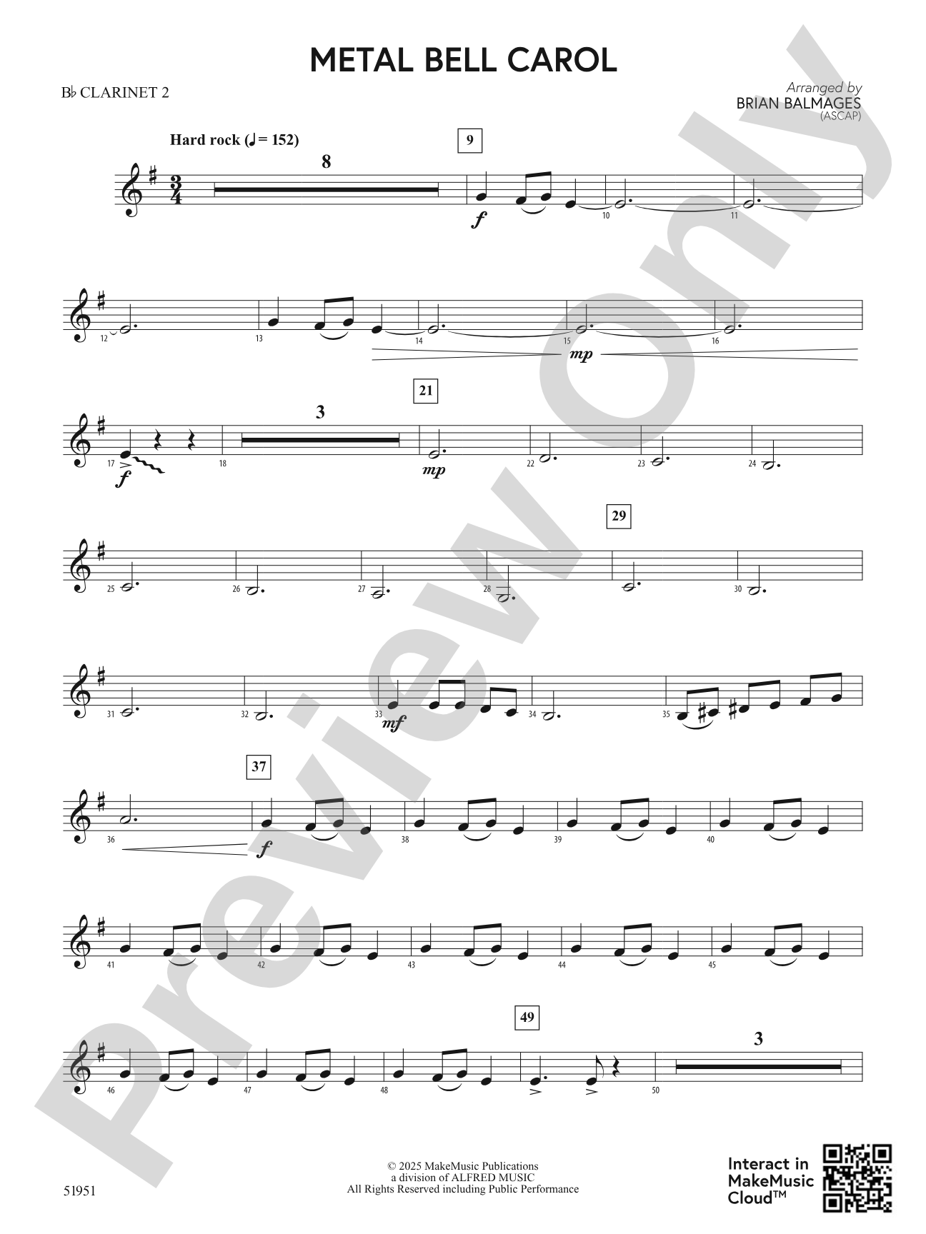 Metal Bell Carol: 2nd B-flat Clarinet