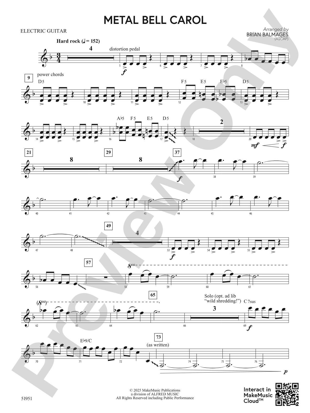 Metal Bell Carol: Electric Guitar